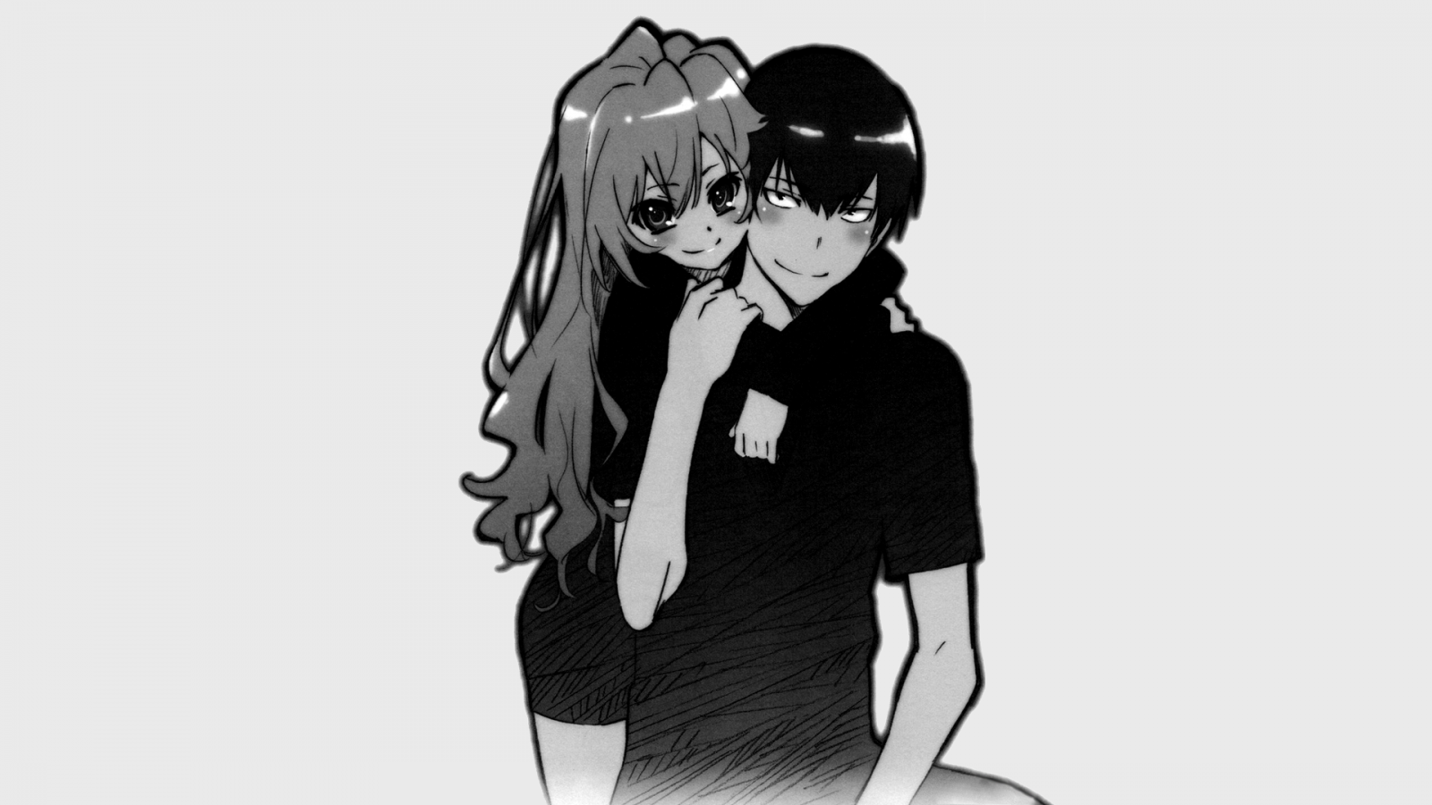 Toradora, Aisaka Taiga, anime, anime dívky, Takasu Ryuuji, low saturation, červenající se, anime kluci, digitální umění