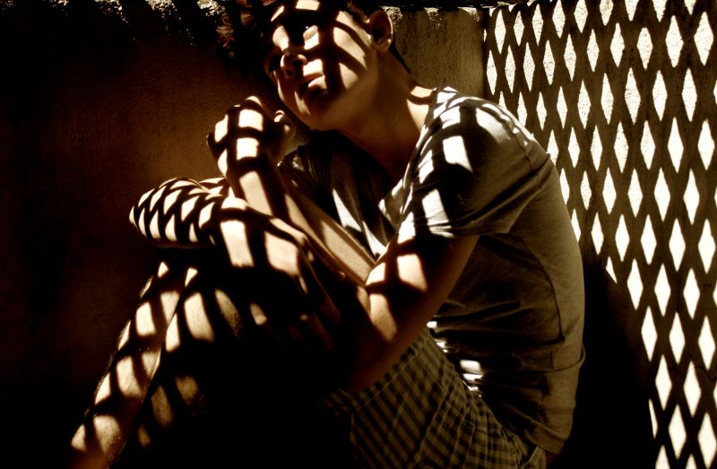 光,太陽,トラップされた,影,パターン,形