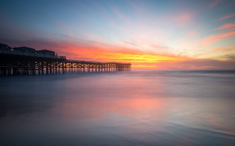 západ slunce, moře, odraz, nebe, pláž, fotografování