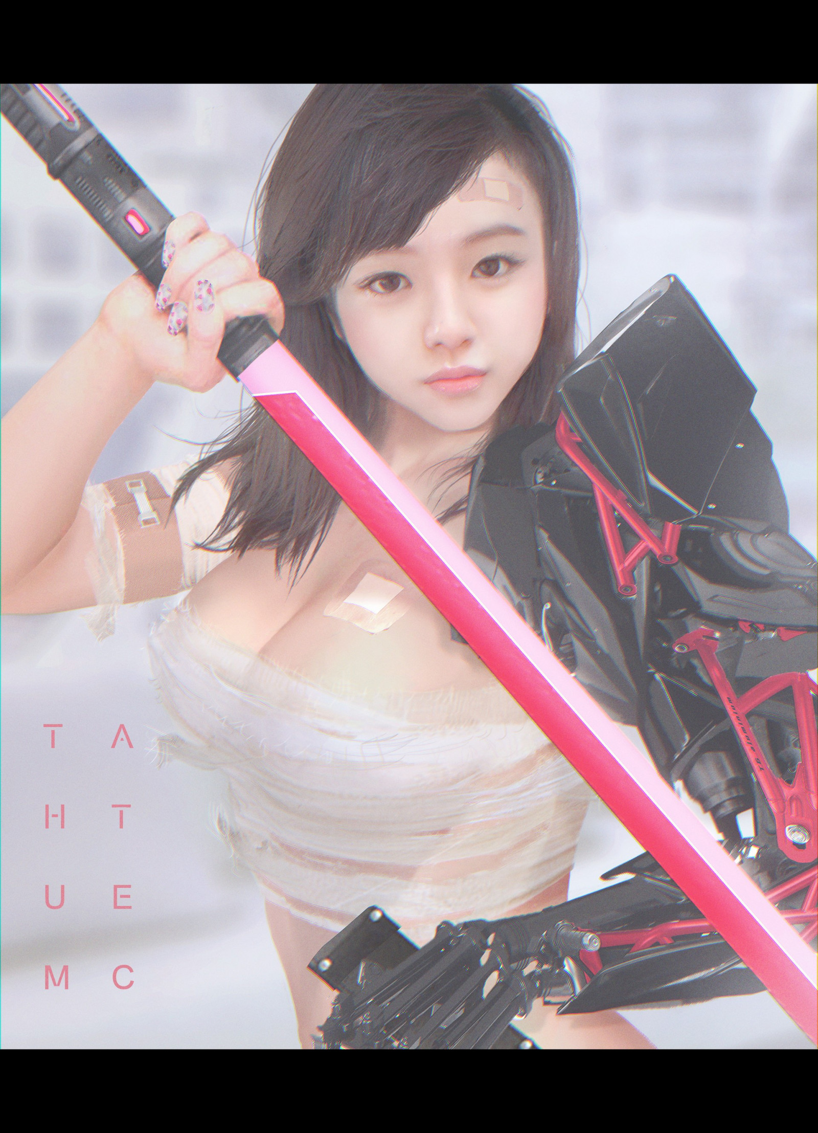 Wallpaper cosplay, anime girls, black hair, 2D, fan art, clothing