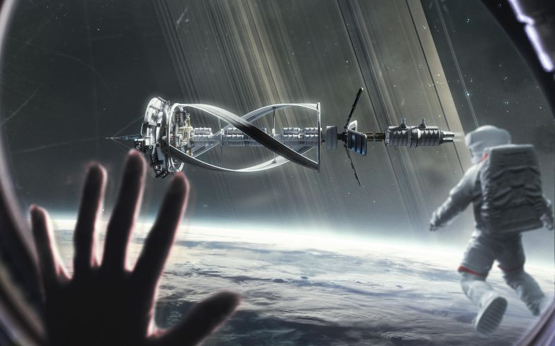 4k,cyberpunk,空间,飞船,行星,宇航员