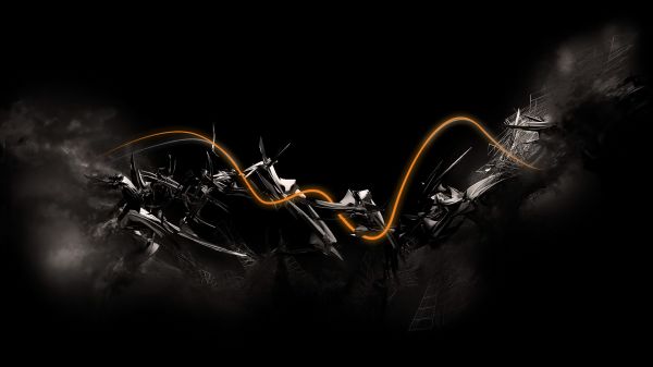 digital art, black background, abstract, black, monochrome, night