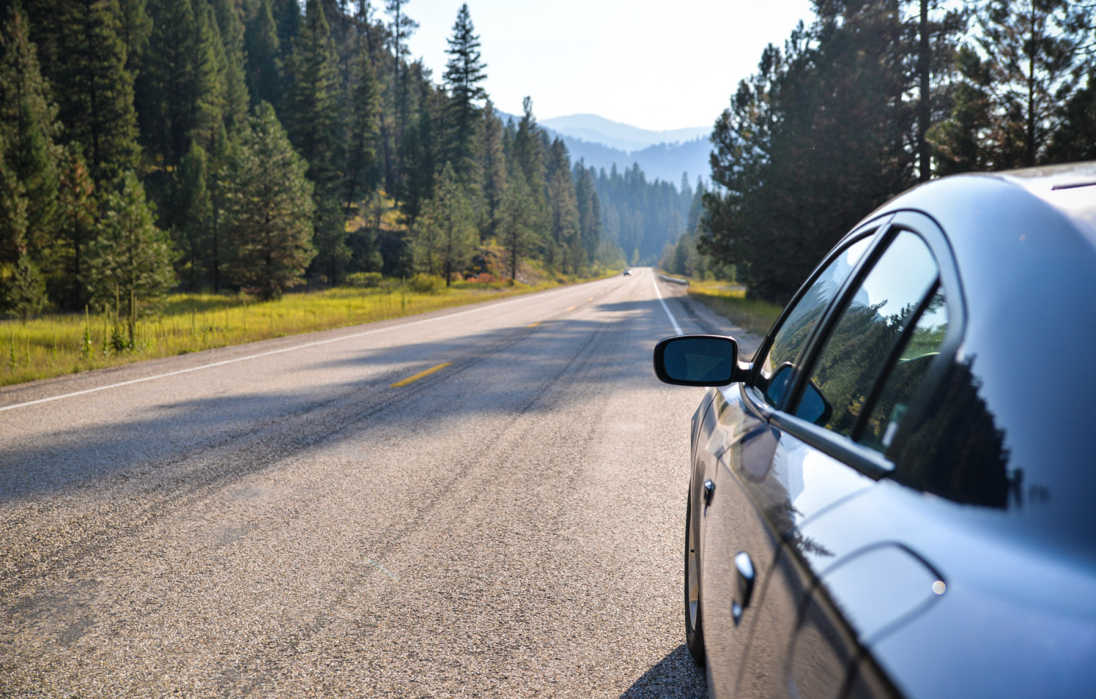 silnice, Spojené státy americké, odraz, zelená, auto, Portland, Nikon, Severozápad, roadtrip, Idaho, dobrodružství, prozkoumat, borovice, Pacific Northwest, Vyhnout se, nabíječka, nekonečný, D610, etatsunis, Lowman, autoescape