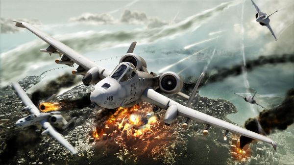 vehicle, artwork, airplane, aircraft, military aircraft, Fairchild Republic A 10 Thunderbolt II