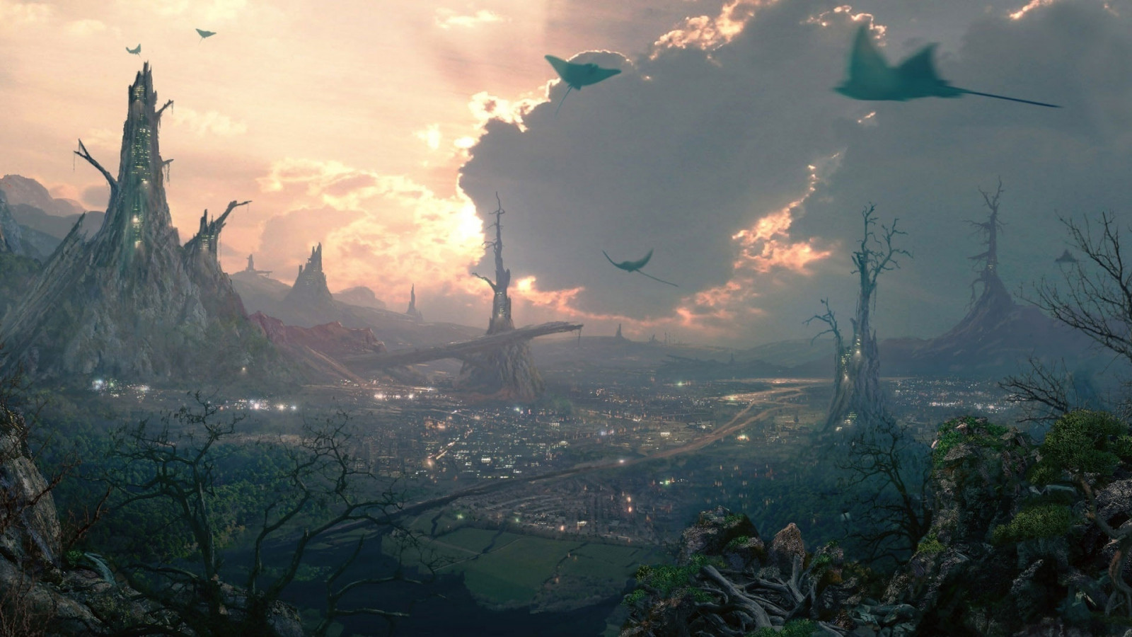 luce del sole, città, natura, cielo, Alba, mattina, nebbia, natura selvaggia, giungla, foschia, Volo, nube, nebbia, montagna, alba, corvi, immagine dello schermo, fenomeno atmosferico, atmosfera della terra, morfologie montane, catena montuosa, incendi