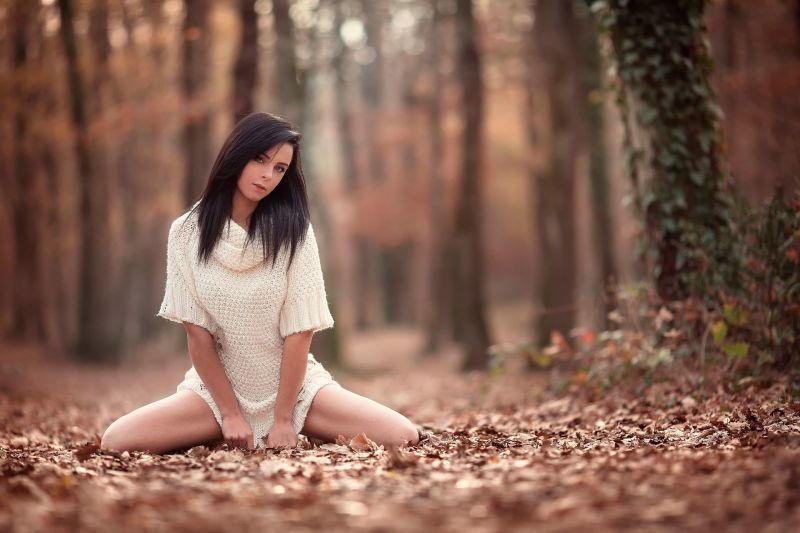 slunečnímu záření, ženy, model, portrét, les, bruneta slunečnímu záření, ženy, model, portrét, les, bruneta