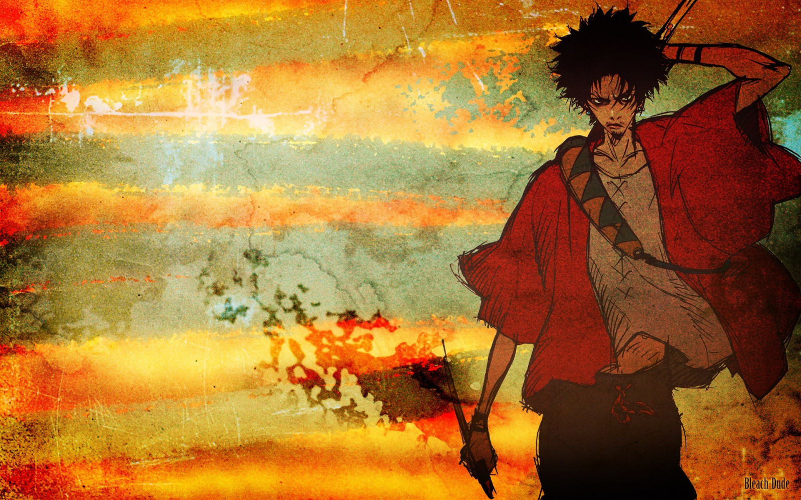 Wallpaper painting, illustration, anime, Samurai Champloo, ART, color