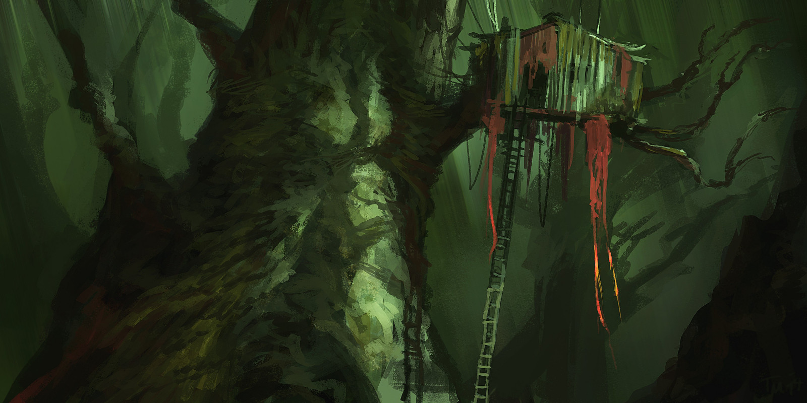 slunečnímu záření, les, fantasy umění, opuštěný, zelená, jeskyně, džungle, Treehouses, bažina, deštný prales, Formace, Terén, Snímek obrazovky, místo výskytu, přírodní prostředí, geografický rys, prales