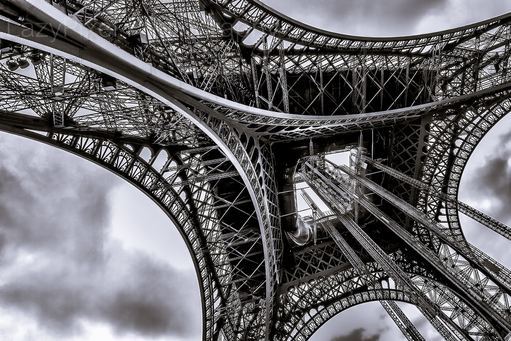 kontrast, černobílý, architektura, budova, nebe, mraky, symetrie, most, sépie, vzor, Kánon, kov, Francie, oblouk, Paříž, francouzština, metropole, ostrý, struktura, památník, Černý a bílý, široký úhel, rybí oko, strom, železo, Eiffelova věž, toureiffel, Samyang, mezník, noiretblanc, 8mm, Černý a bílý, monochromatické fotografování, pilíře, stock photography, fixed link
