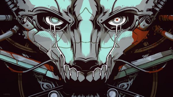 digital art, cyberpunk, robot, futuristic, illustration, anime