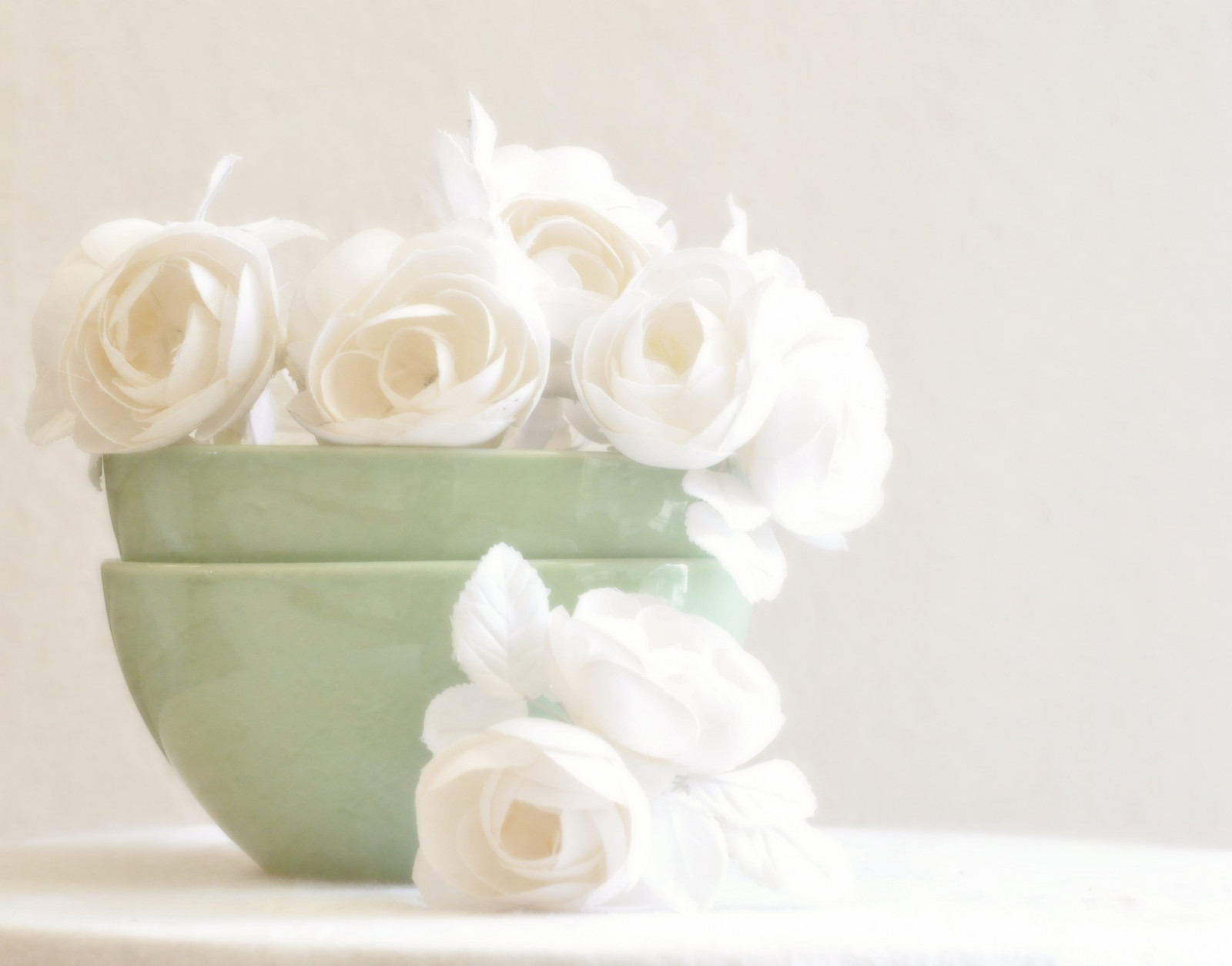 Wallpaper flowers, roses, white, green, texture, ceramic, overlay