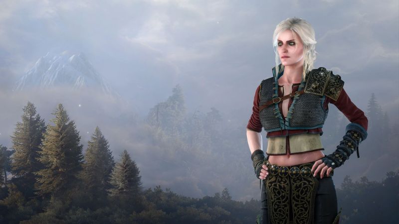 Witcher 3 Wild Hunt, PC herní, Ciri, zima, hora, sezóna Witcher 3 Wild Hunt, PC herní, Ciri, zima, hora, sezóna