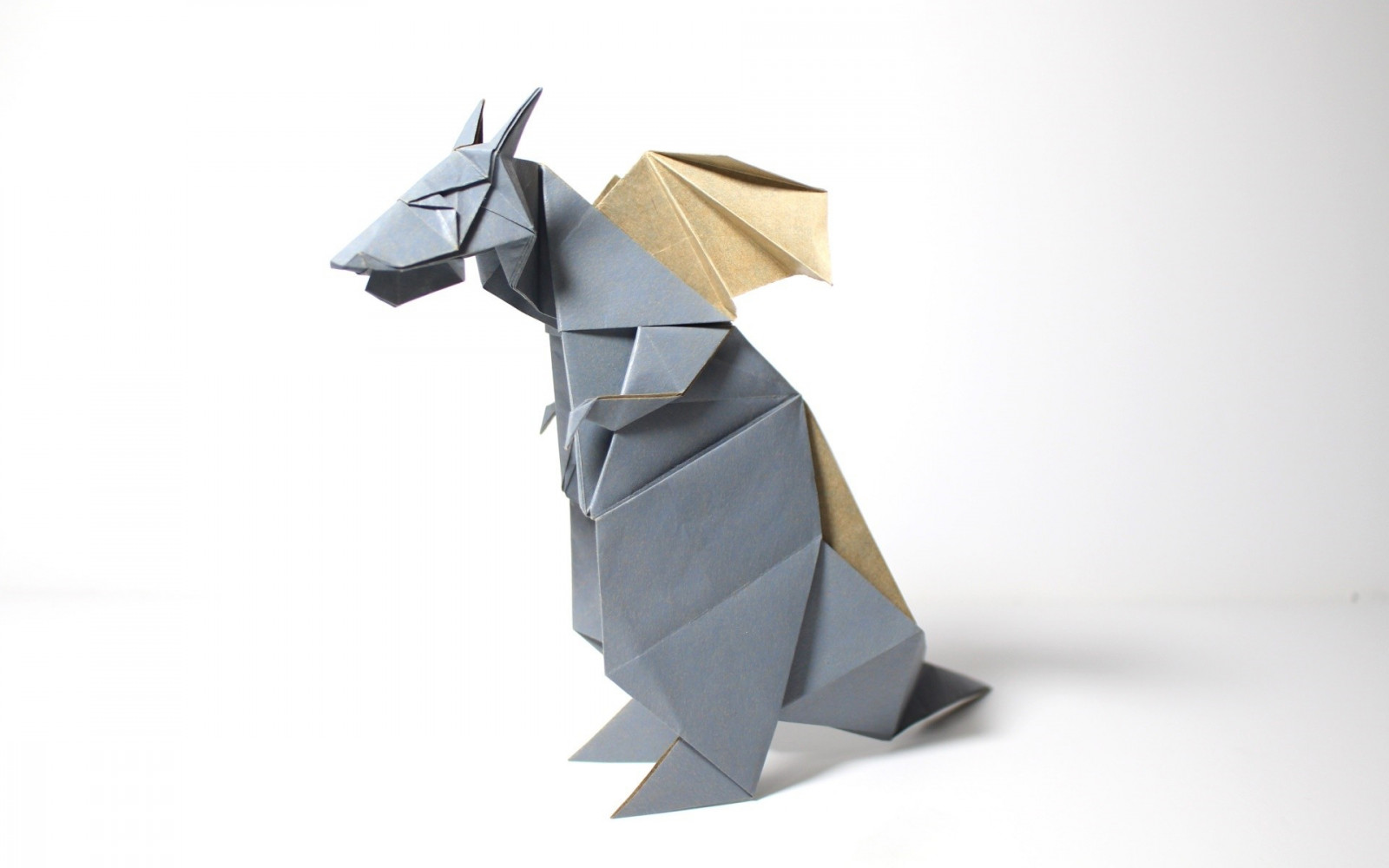 ilustrace, drak, origami, papír, UMĚNÍ, origami papír