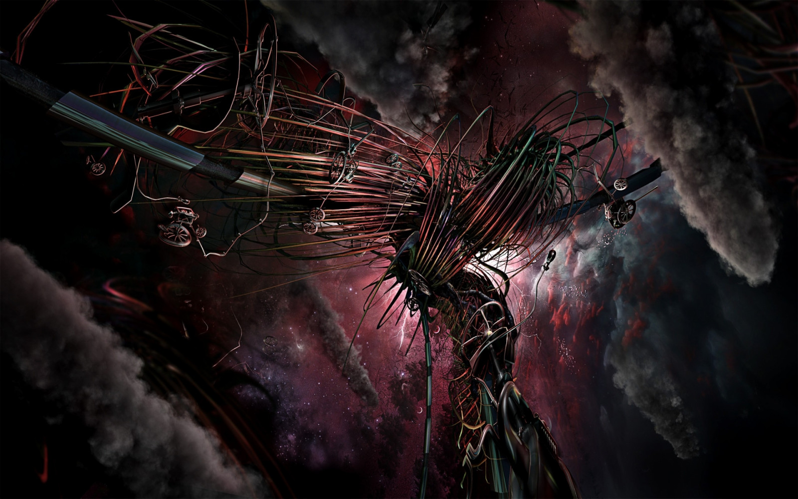 1920x1200 px, 3D, abstraktní, UMĚNÍ, umělecký, CG, temný, digitální, fi, beletrie, světlo, Mech, mlhovina, vzor, psychedelic, sci, Věda, prostor, hvězdy, podivný, pruhy, technologie