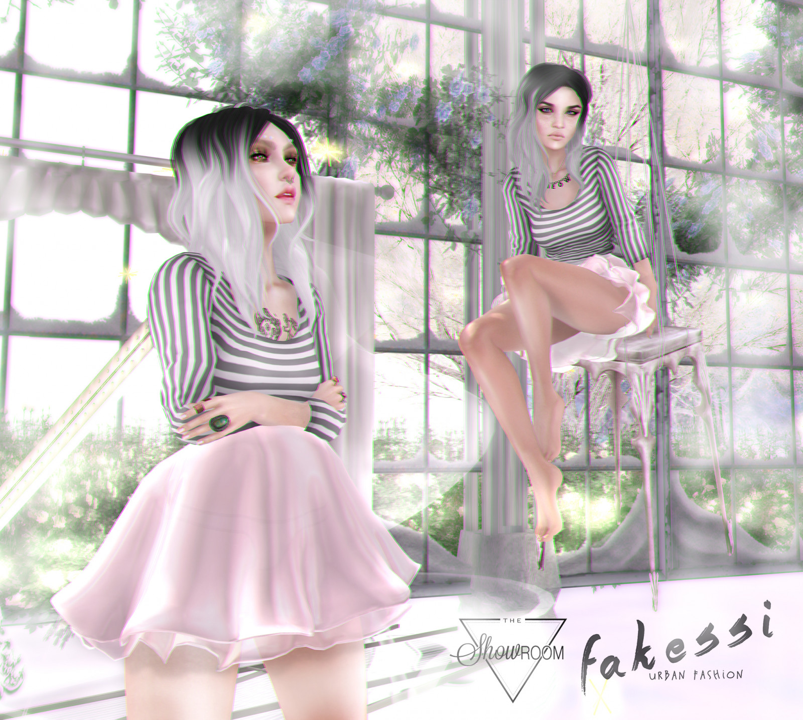 camicia, strisce, gonna, SL, fantasia, seconda vita, showroom, mondo dei sogni, tuller, Fakessi