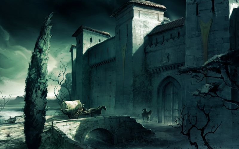 artwork, gates, video games, castle, Assassin's Creed, ghost ship artwork, gates, video games, castle, Assassin's Creed, ghost ship