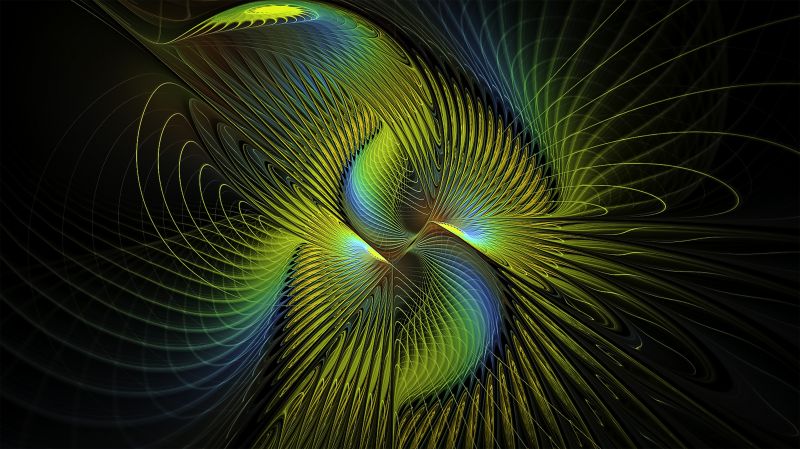 ilustração,penas,simetria,verde,Fractal,círculo