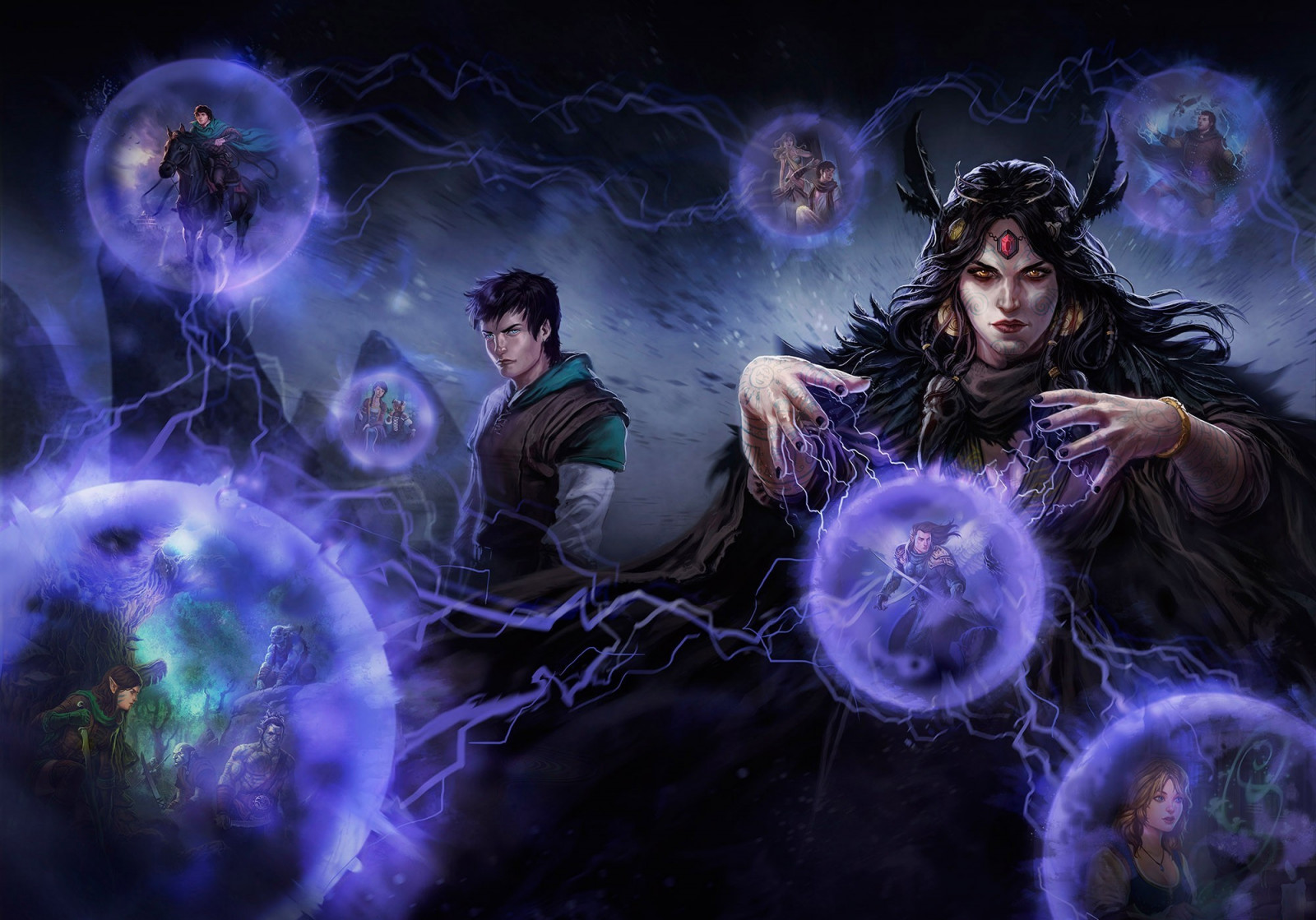 Fantasy kunst, kunstværk, univers, tryllekunstner, midnat, mørke, skærmbillede, computer tapet, fiktiv karakter, fraktale kunst, specielle effekter