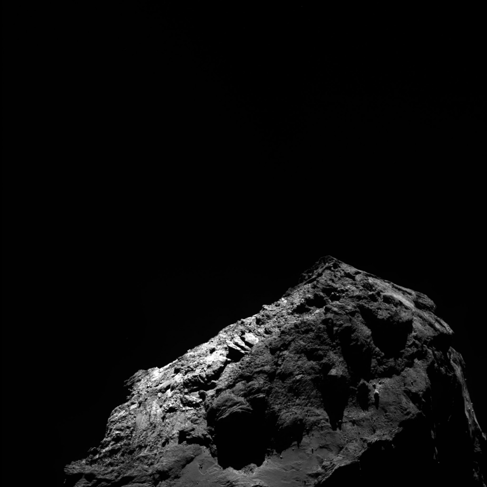 black, monochrome, night, Earth, Moon, moonlight, atmosphere, ROSETTA, OSIRIS, light, darkness, black and white, monochrome photography, astronomical object