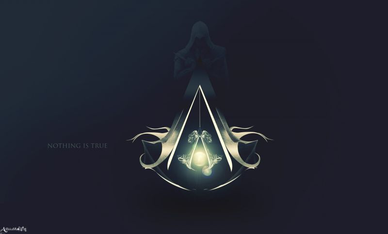 ilustrace, odraz, logo, Assassin Creed, světlo, osvětlení ilustrace, odraz, logo, Assassin Creed, světlo, osvětlení