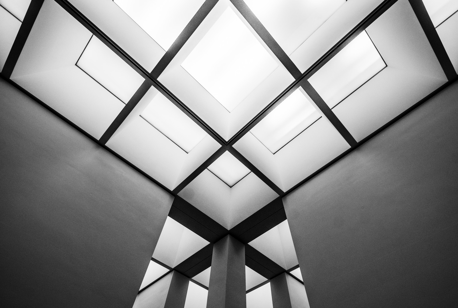 bílý, Černá, černobílý, architektura, odraz, symetrie, sklenka, vzor, kruh, Mnichov, podrobnosti, světlo, Černý a bílý, tělesné, osvětlení, tvar, design, čára, fuji, strop, tma, výtvarné umění, architektur, fasáda, Černý a bílý, monochromatické fotografování, denní osvětlení, Decke, pinakothekdermoderne