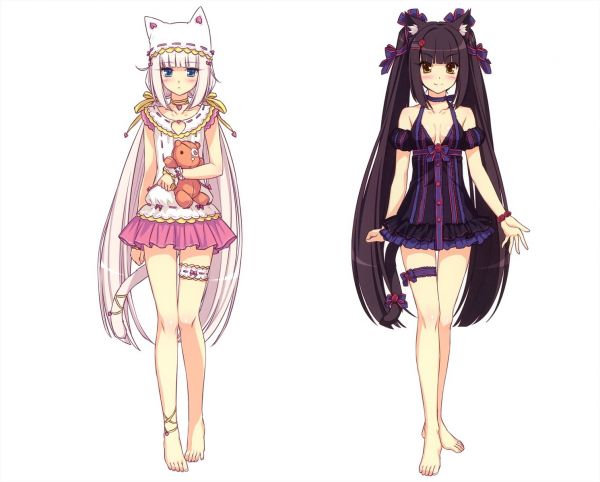 1491x1200 px,anime girls,lace,lingerie,Neko Para,nekomimi