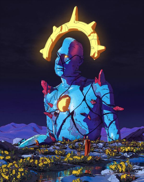 Kenva,science fiction,bald,fantasiam,Fantasy Architecture,night