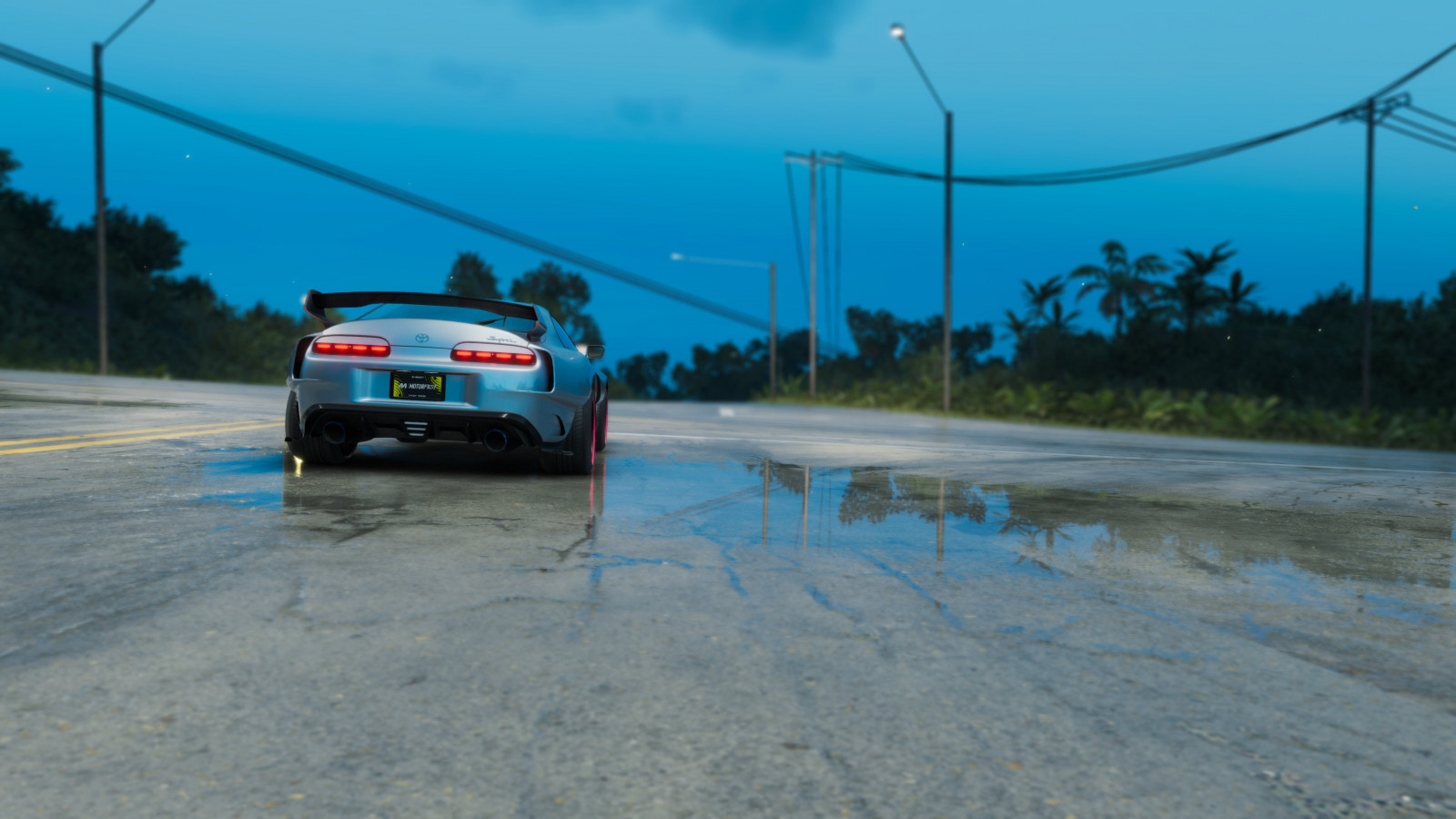 The Crew, car, Toyota Supra, screen shot, Hawaii, night, tuning