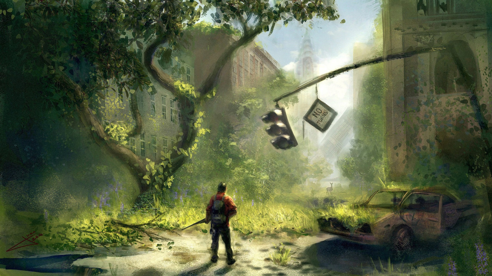 Wallpaper forest, video games, apocalyptic, artwork, science fiction