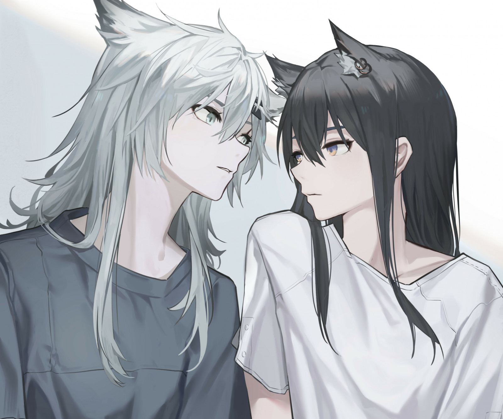 Arknights, Texas Arknights, Lappland Arknights, anime dívky, vlk dívky, Yuri