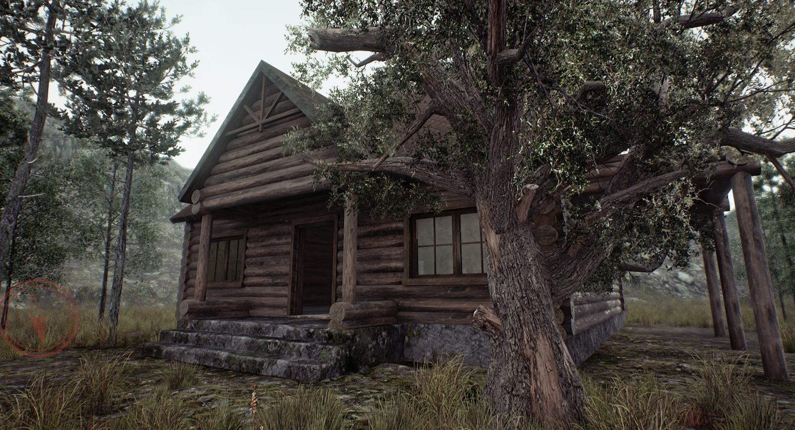 bygning, træ, CGI, hus, hytte, sommerhus, Unreal Engine 4, skur, Archviz, ejendom, træ, hjem, skærmbillede, skov, landdistrikt, bjælkehytte