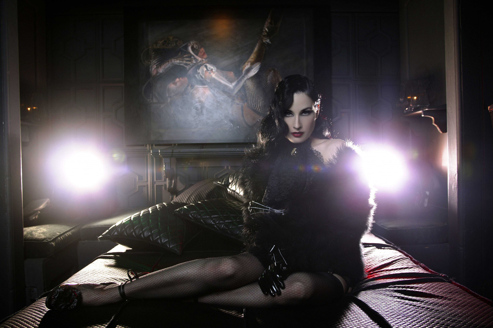 kytarista, Dita Von Teese, představení, fáze, tma, Snímek obrazovky, koncert, performance