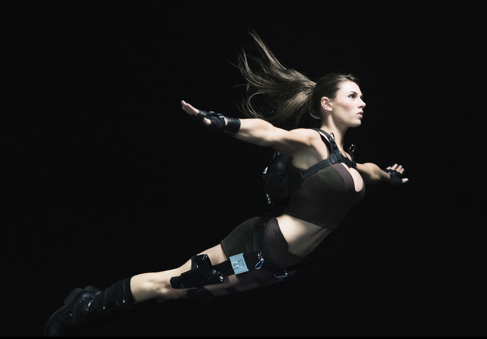 sportovní, ženy, Lara Croft, událost, zábava, představení, fáze, tanec, tma, choreografie, performance, múzických umění, moderní tanec, aerialist, koncertní tanec