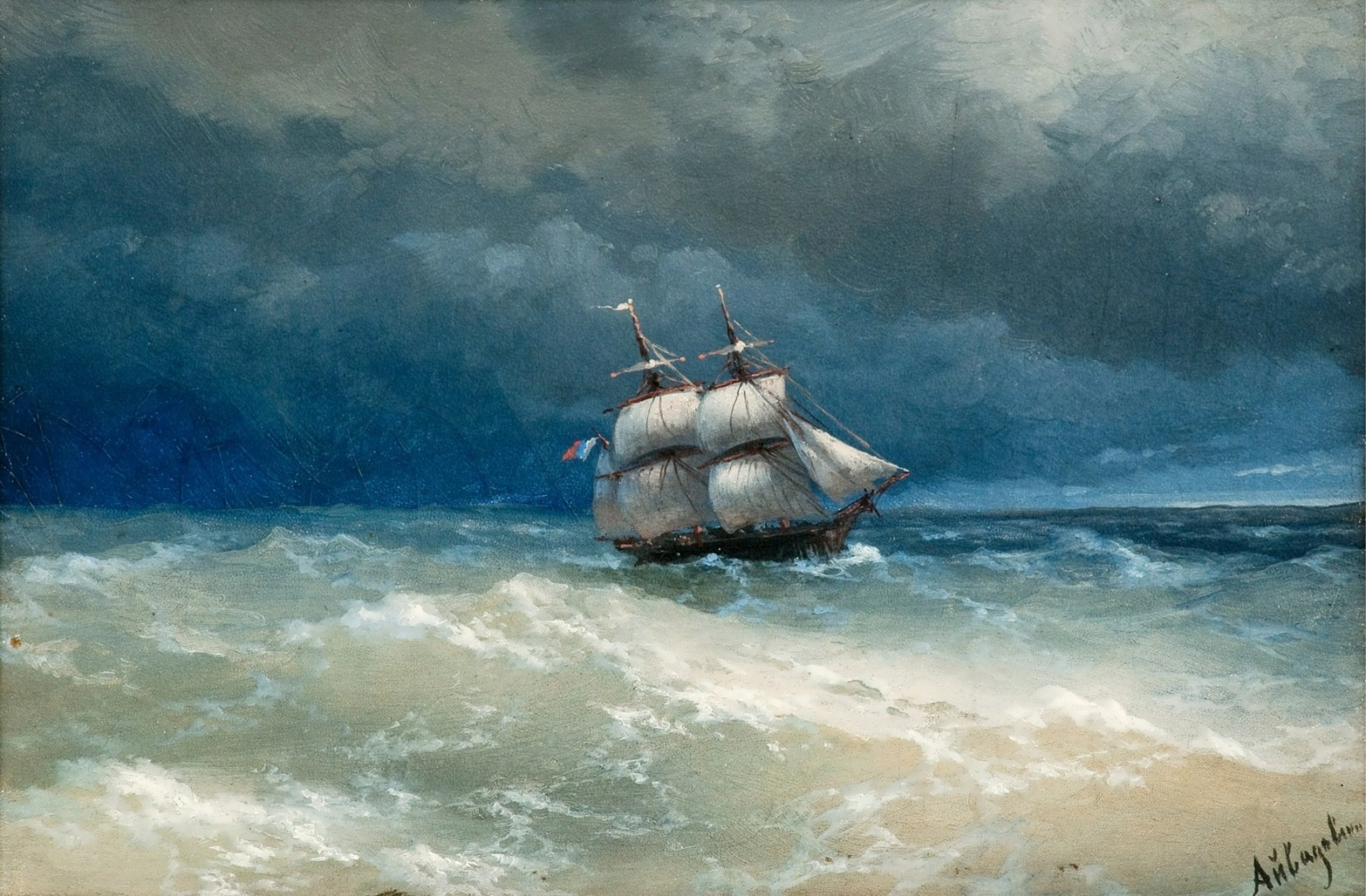 обои : море, средство передвижения, Иван Айвазовский, корабль-призрак ...