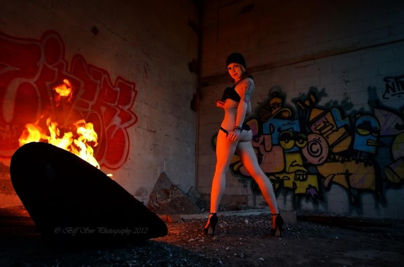 noc, ženy venku, osel, městský, Červené, nohy