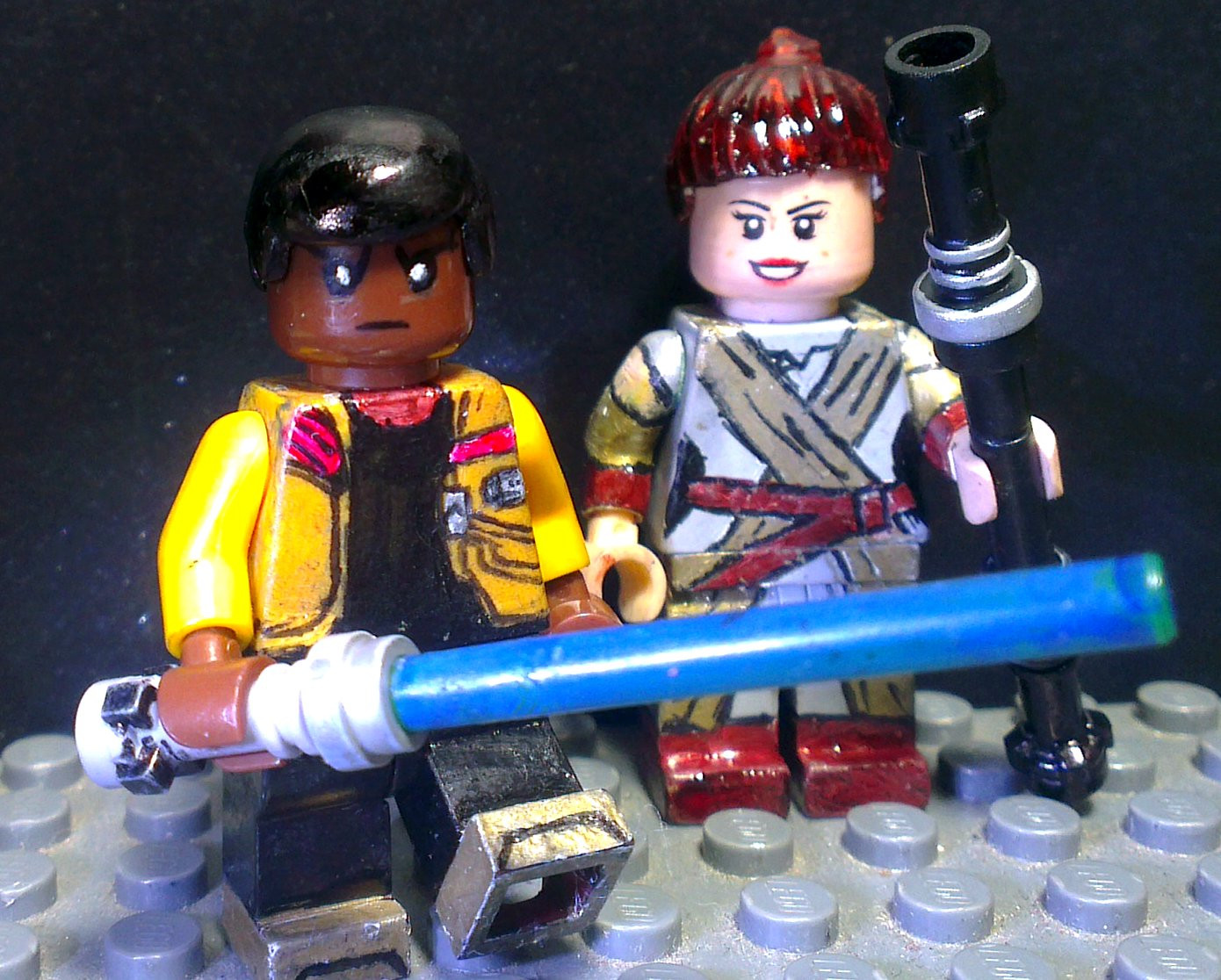 Rey, Fin, legocustom, starwarstheforceawakens