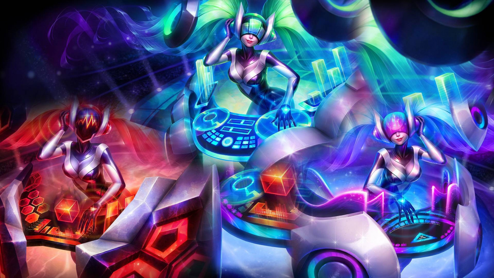 League of Legends, Sona League of Legends, DJ Sona, Snímek obrazovky, mecha, počítač tapeta
