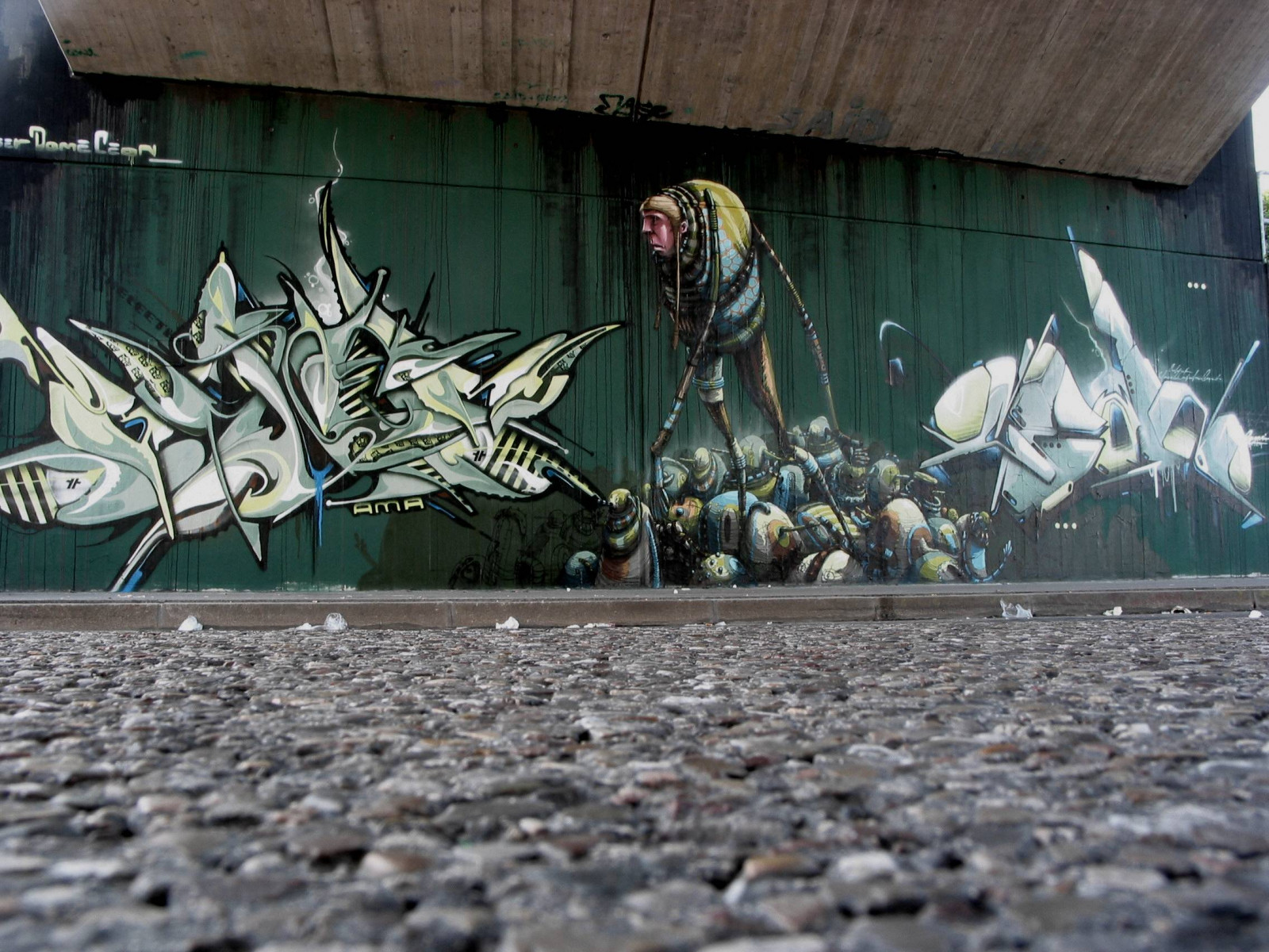 ulice, zelená, grafiti, strasse, kupole, kapky, Grun, 2007, Bordstein, Ingolstadt, ceon, biserama