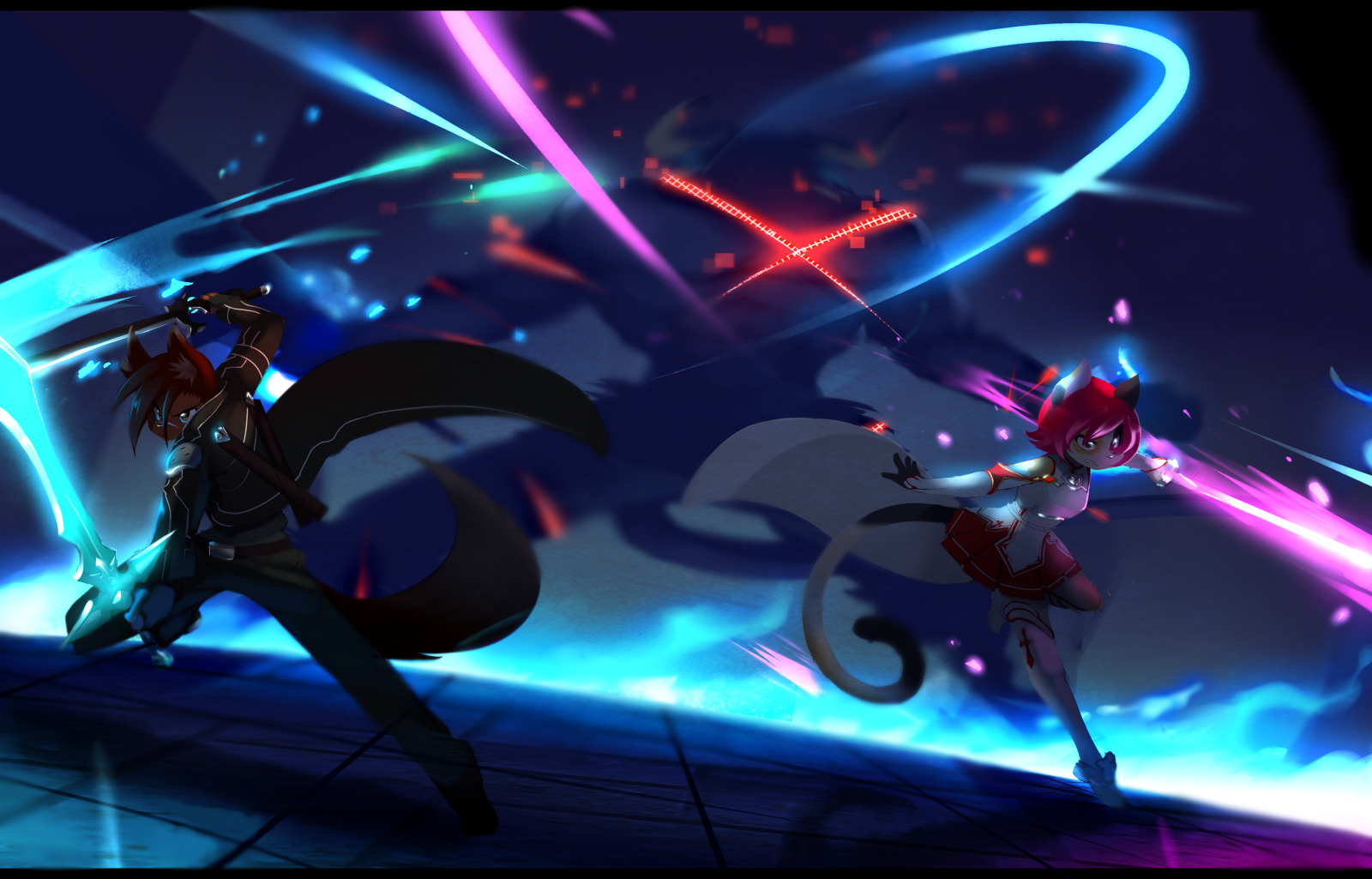 Sword Art Online, srstnatý, Anthro, fáze, Snímek obrazovky, počítač tapeta, zvláštní efekty, rockový koncert