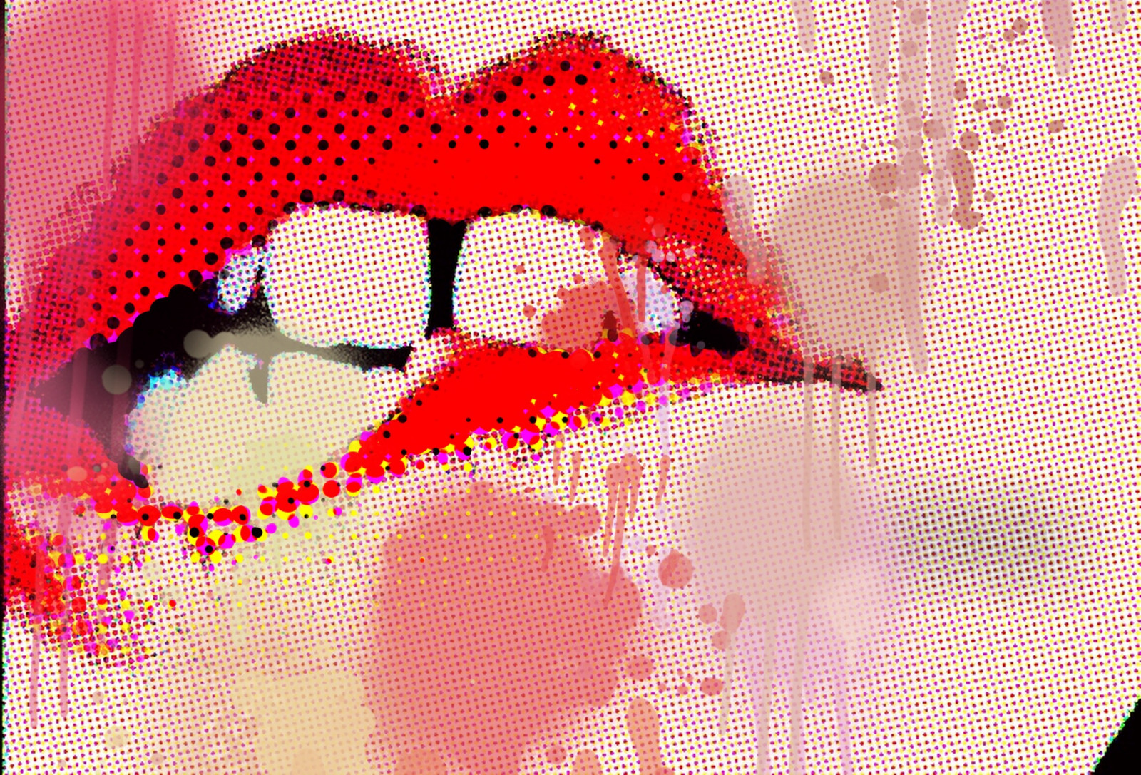 Fond d'écran rouge, texte, modèle, lèvres, les dents, bouche, rose