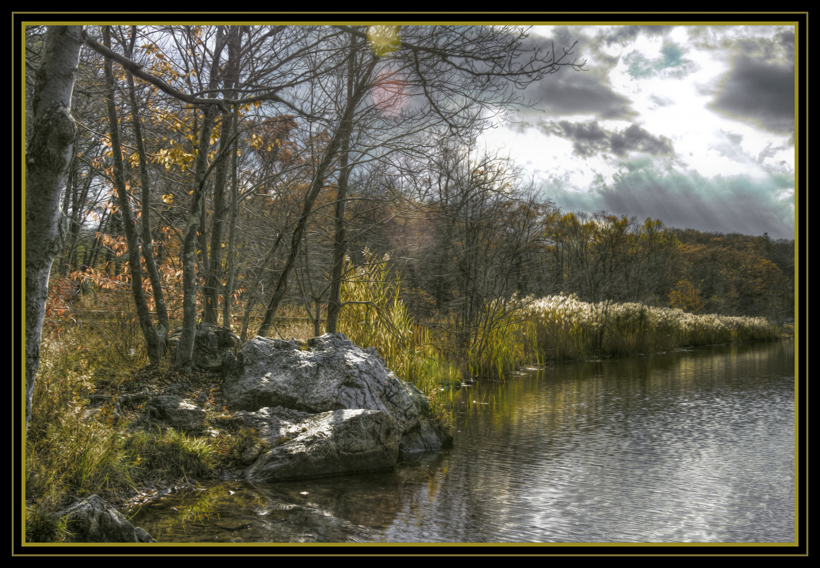 Wallpaper : lake, fall, rock, landscape, shore 6301x4366 - - 1043913 ...