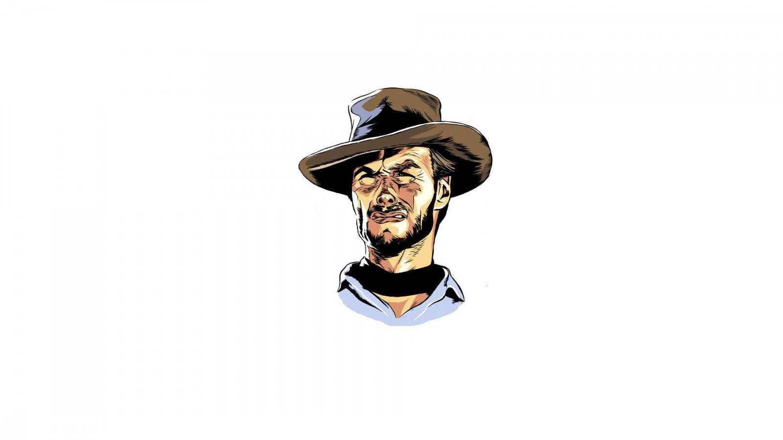 bianca, minimalismo, cartone animato, Clint Eastwood, costume, figurina