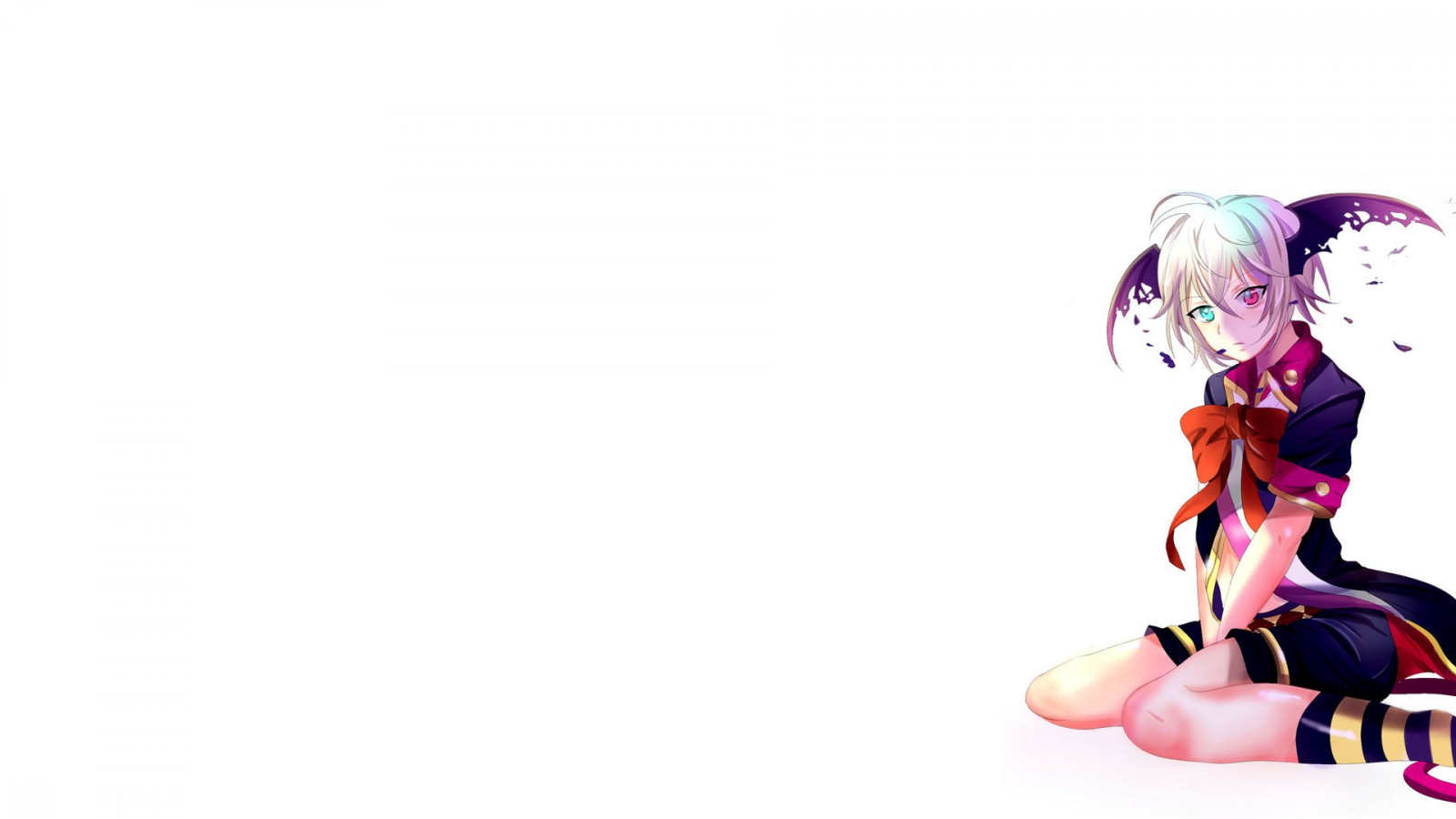 anime, κορίτσια anime, λευκό φόντο, ΚΙΝΟΥΜΕΝΟ ΣΧΕΔΙΟ, αρχικούς χαρακτήρες, δαίμονας, Παιχνίδι, αγαλμάτιο