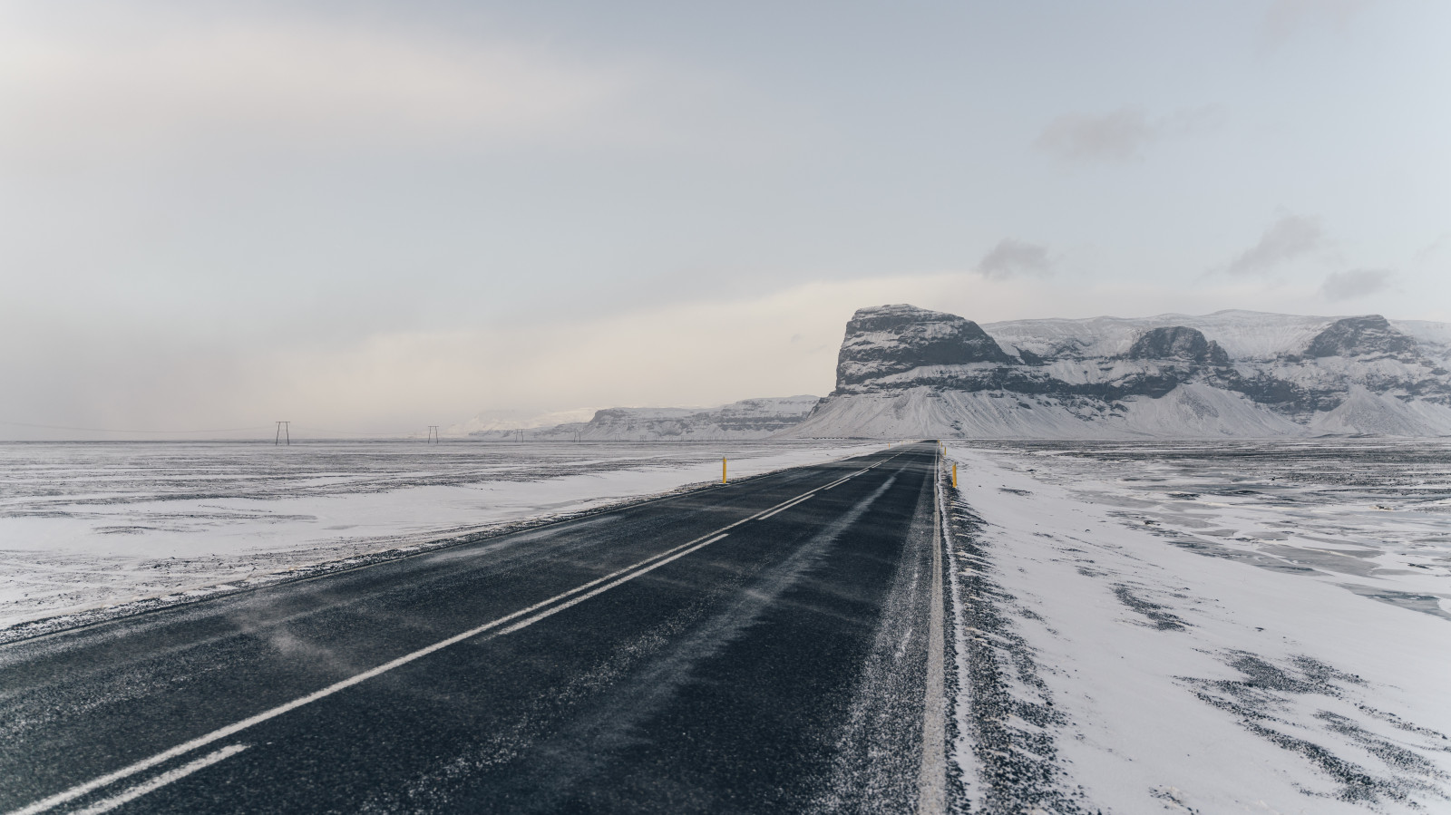 route, neige, Montagnes, hiver, en plein air