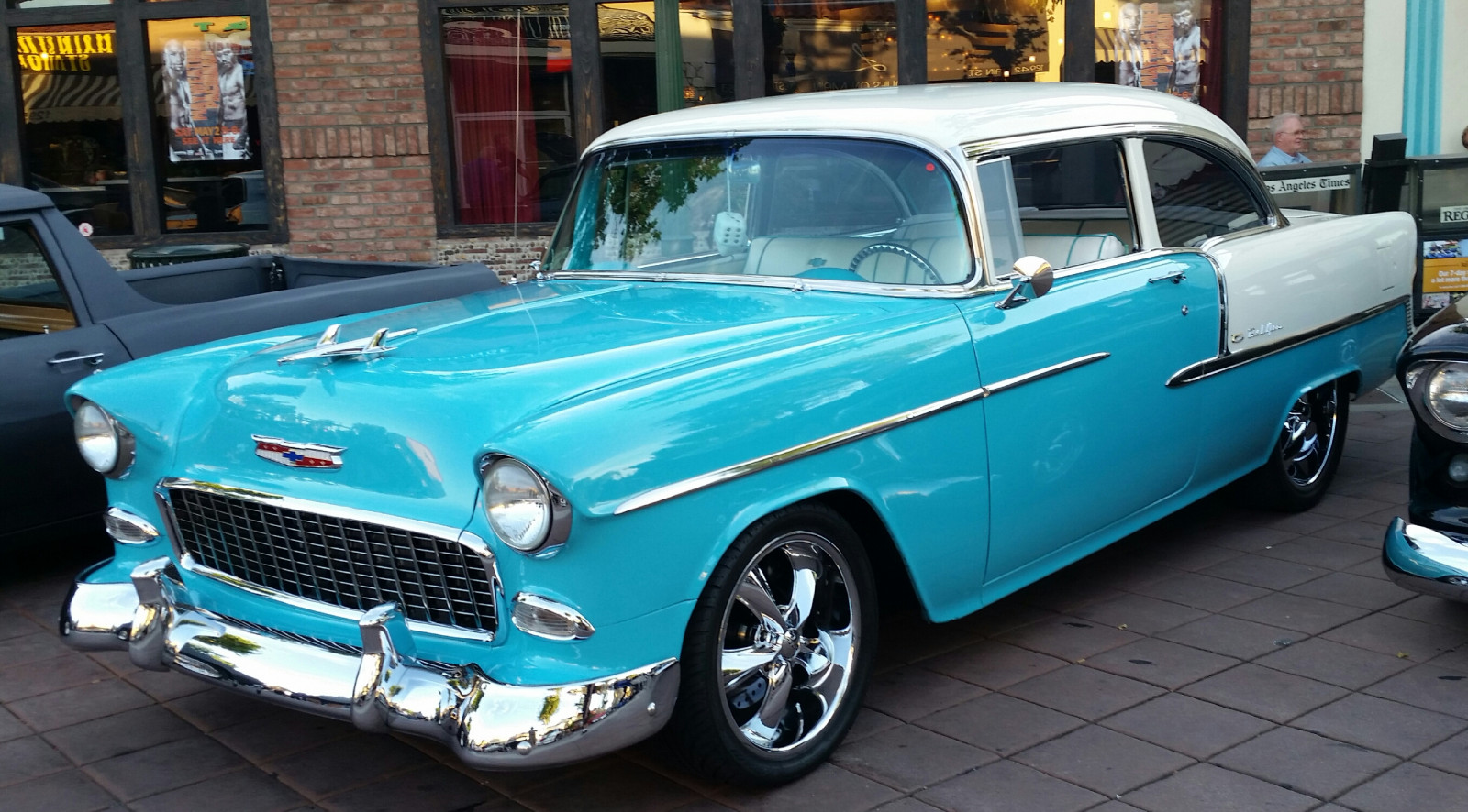 worldcars, gm, Chevy, เชฟโรเลต, belair, รถสปอร์ต, รถ, Coche, คลาสสิก, เรือลาดตระเวน, อัตโนมัติ, รถยนต์, ยานพาหนะ, สีน้ำเงิน, สีขาว