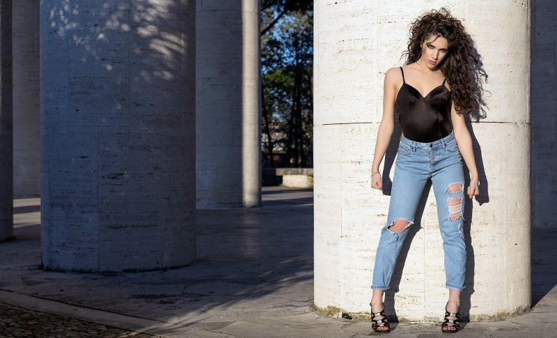 bílý, ženy, model, ulice, fotografování, Černá bílý, ženy, model, ulice, fotografování, Černá