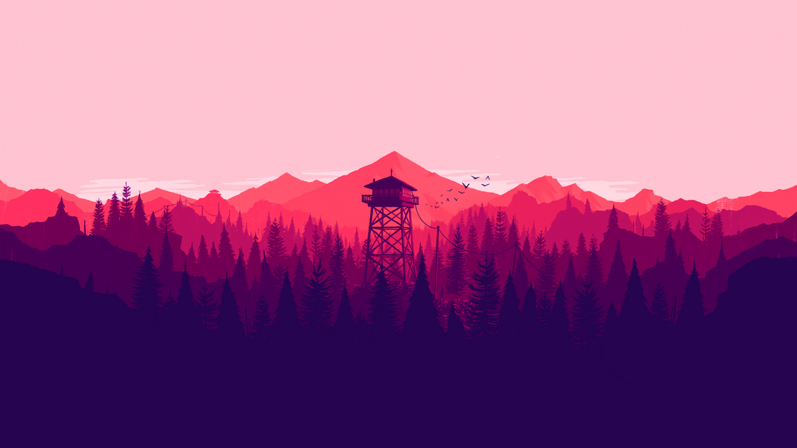 Wallpaper Firewatch, Video Game Art, minimalism, simple 1920x1080