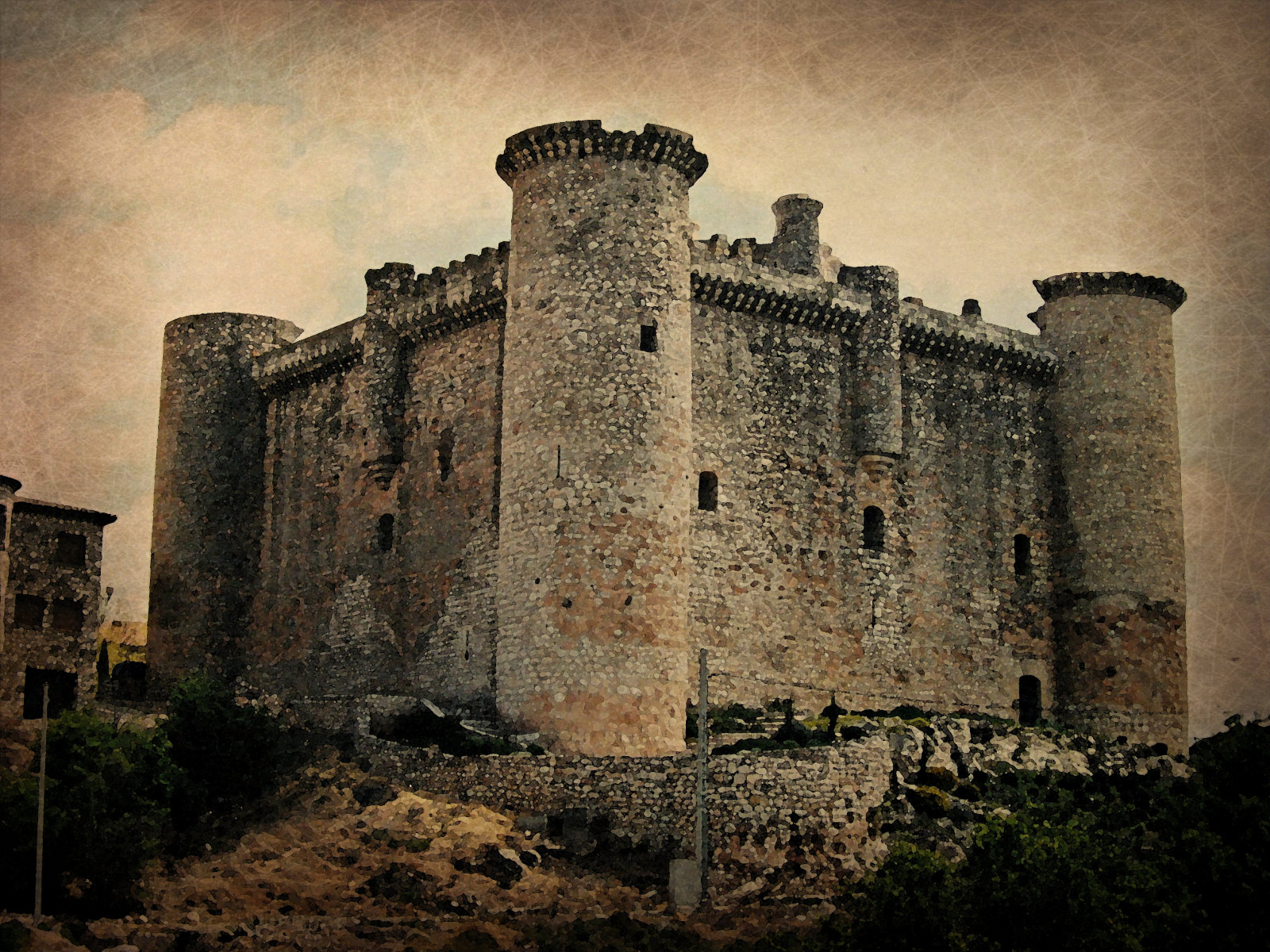 starý, budova, nebe, stěna, hrad, dějiny, textura, zřícenina, Cihlový, zámek, Los Angeles, 2001, zakalený, den, historický, nádherný, zámky, dávná historie, historické místo, archeologické naleziště, středověk, opevnění, Mancha, středověká architektura, castlesoflamancha, stock photography