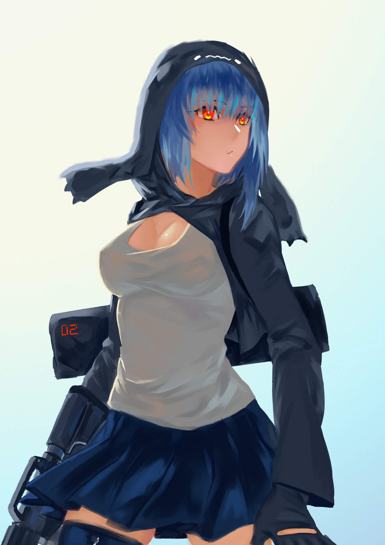 Digital kunst, anime, Anime piger, kunstværk, sort hår, tøj, kostume, mangaka