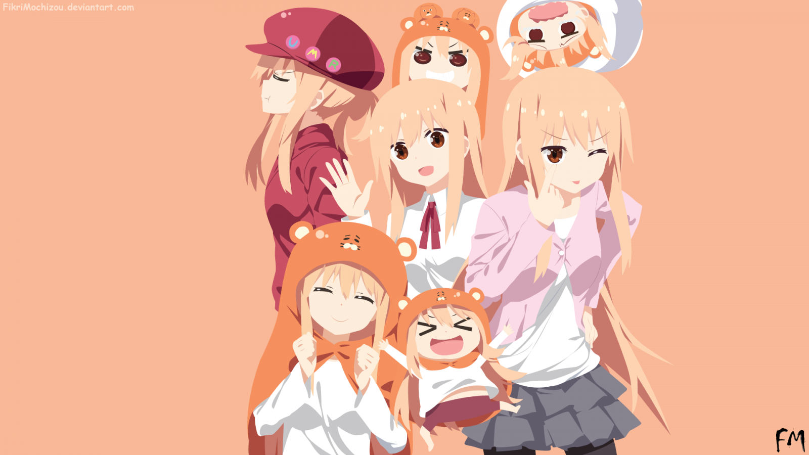 ilustrace, anime, anime dívky, kreslená pohádka, Himouto Umaru chan, Doma Umaru, mangaka